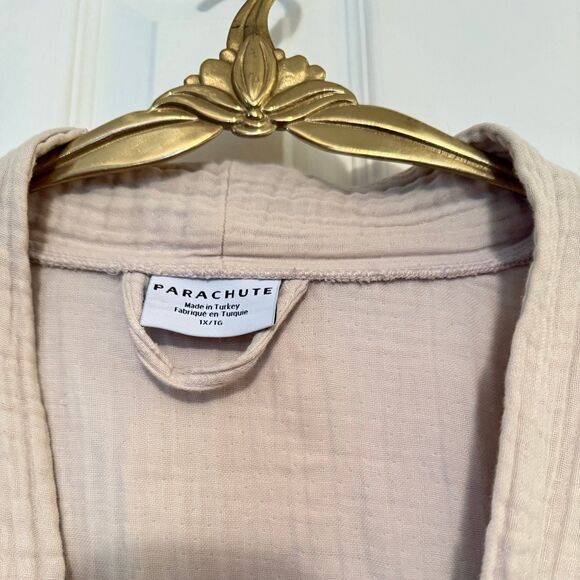 Parachute Cloud Cotton Robe in Bone 100% Cotton Muslin Gauze XXL 1X - Picture 8 of 9